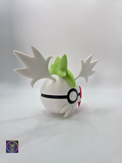 Character Design - 3D Printed Character Ball - Shaymin Sky Form - Unique Display Collectible.