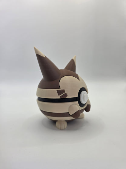 Character Design - 3D Printed Character Ball - Furret - Unique Display Collectible.