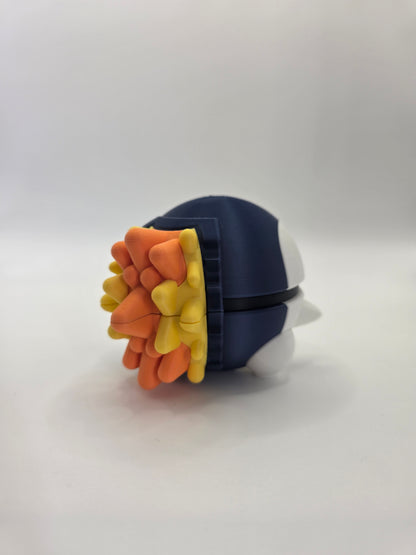 Character Design - 3D Printed Character Ball - Cyndaquil - Unique Display Collectible.