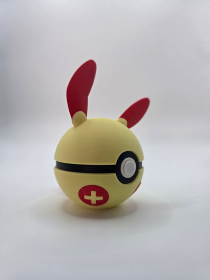 Character Design - 3D Printed Character Ball - Plusle - Unique Display Collectible.