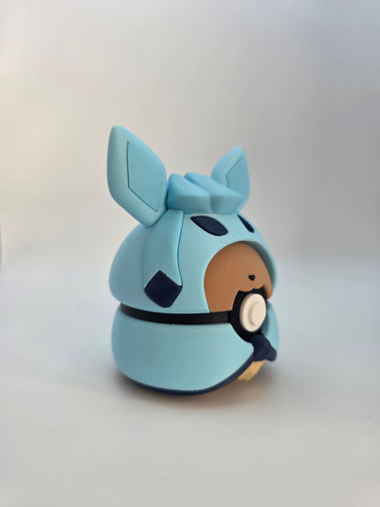 Character Design - 3D Printed Character Ball - Poncho Eevee Collection - Unique Display Collectible.