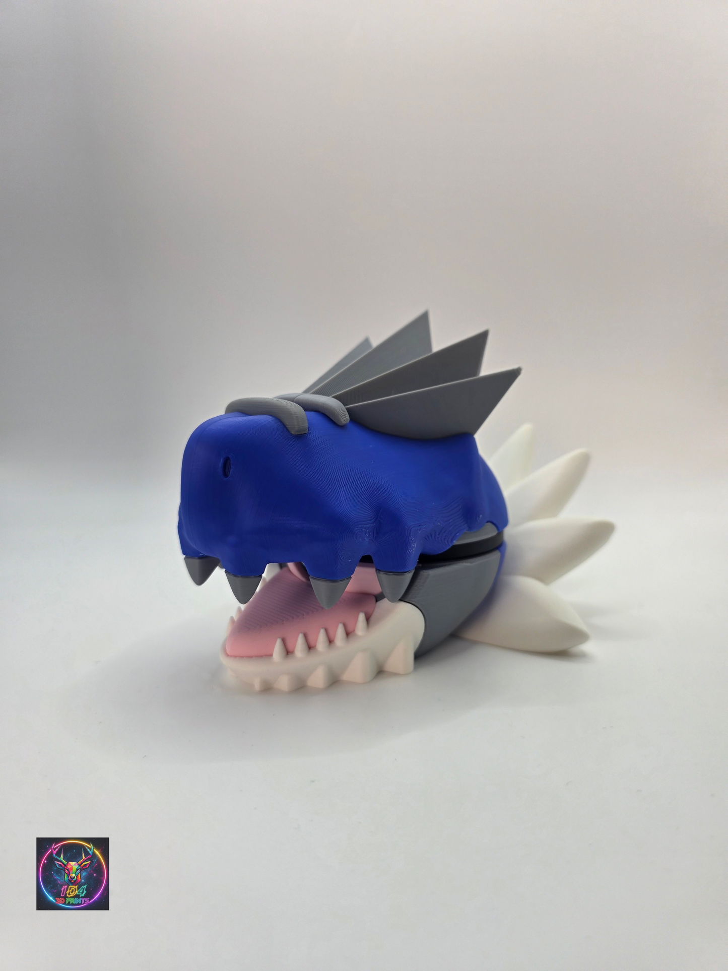 Character Design - 3D Printed Character Ball - Shiny - Tyrantrum- Unique Display Collectible.