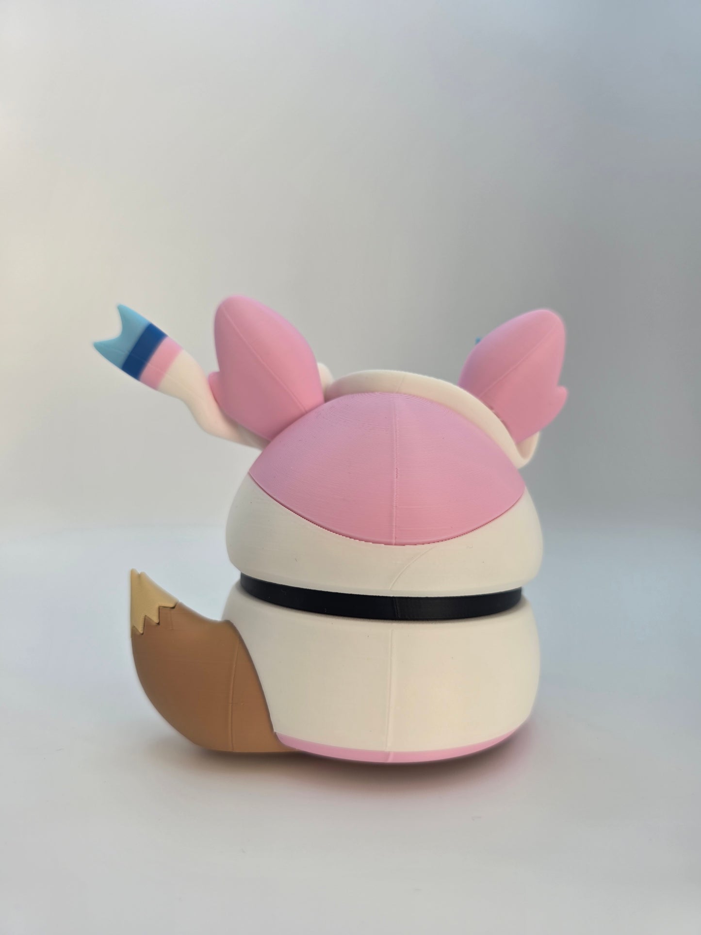 Character Design - 3D Printed Character Ball - Poncho Eevee Collection - Unique Display Collectible.