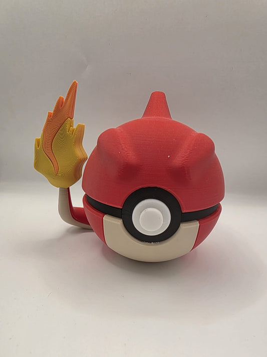 Pokemon Character Design - 3D Printed Pokeball - Charmeleon - Exclusive Display Collectible.