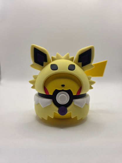 Character Design - 3D Printed Character Ball - Poncho Pikachu Collection - Unique Display Collectible.