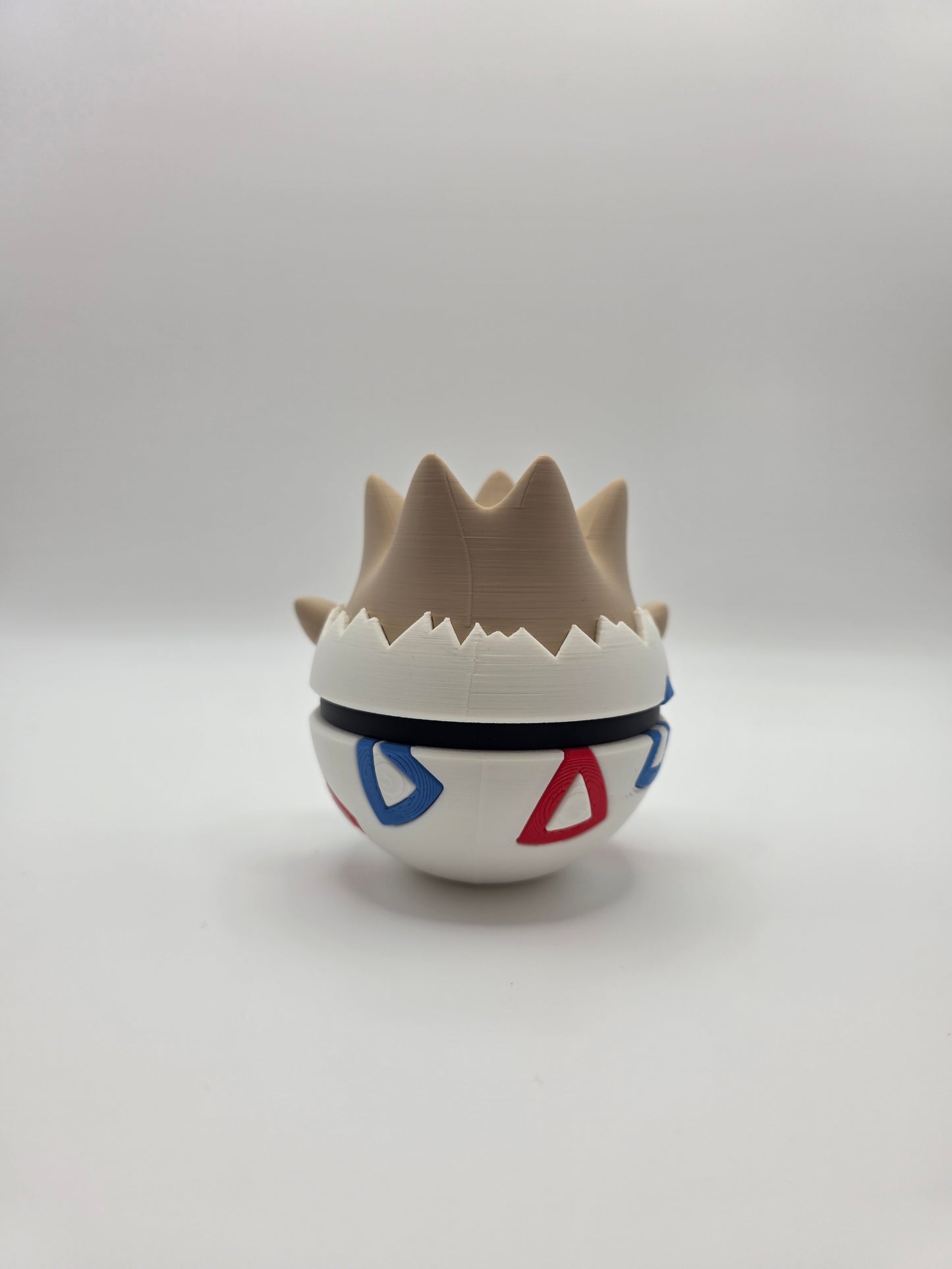 Character Design - 3D Printed Character Ball - Togepi - Unique Display Collectible.