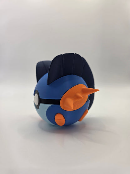Character Design - 3D Printed Character Ball - Swampert - Unique Display Collectible.