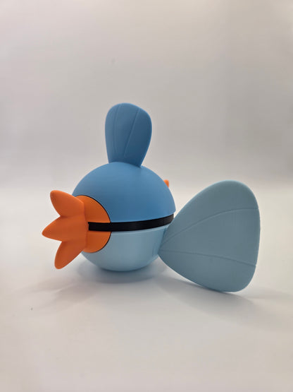 Character Design - 3D Printed Character Ball - Mudkip - Unique Display Collectible.