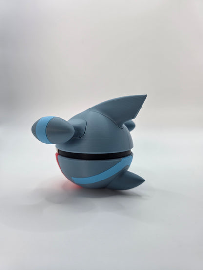 Character Design - 3D Printed Character Ball - Gible - Unique Display Collectible.