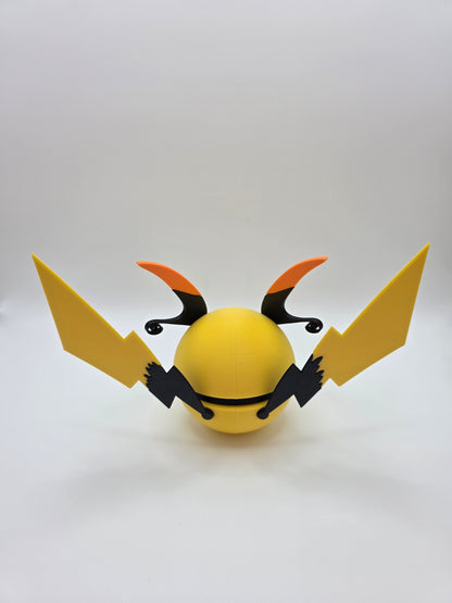 Character Design - 3D Printed Character Ball - Mega Raichu X - Unique Display Collectible.