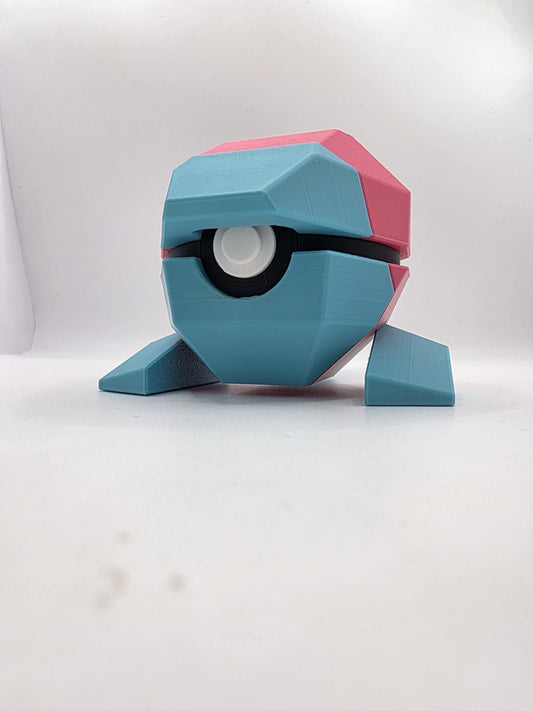 Pokemon Character Design - 3D Printed Pokeball - Porygon - Exclusive Display Collectible.