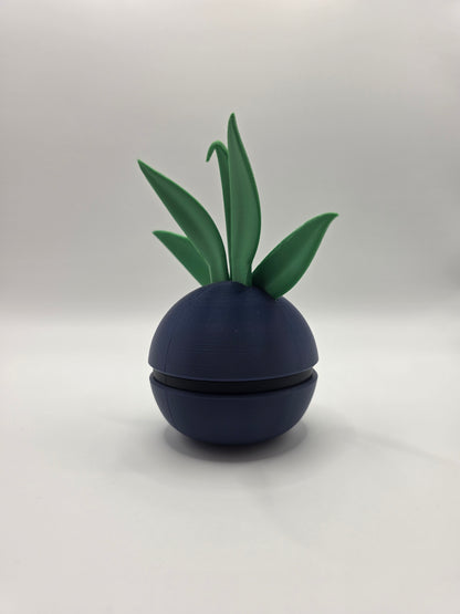 Character Design - 3D Printed Character Ball - Oddish  - Unique Display Collectible.