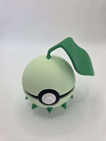 Character Design - 3D Printed Character Ball - Chikorita - Unique Display Collectible.