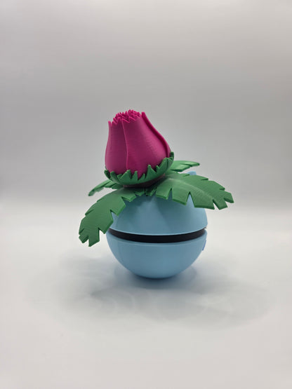 Character Design - 3D Printed Character Ball - Ivysaur - Unique Display Collectible.