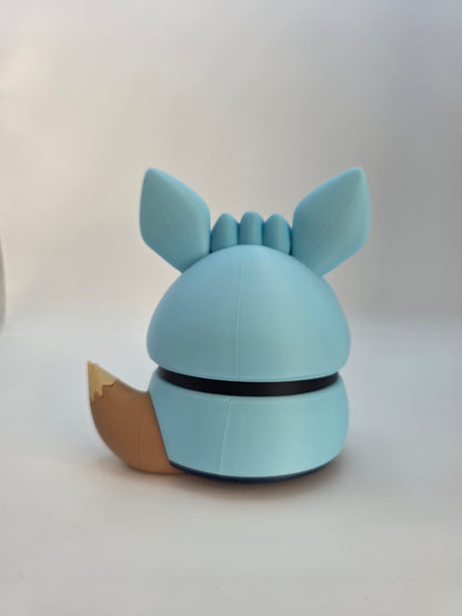 Character Design - 3D Printed Character Ball - Poncho Eevee Collection - Unique Display Collectible.