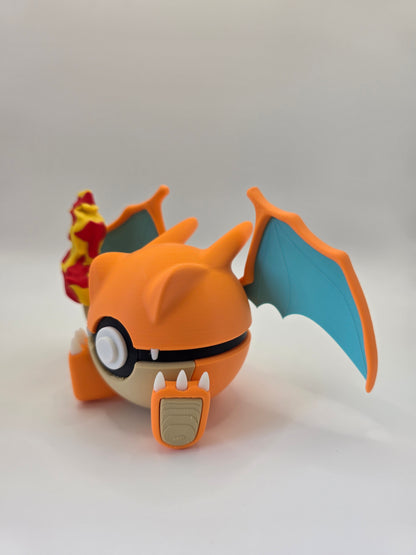 Character Design - 3D Printed Character Ball - Charizard - Unique Display Collectible.