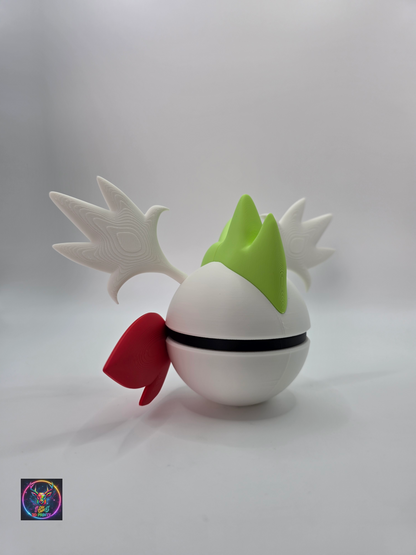 Character Design - 3D Printed Character Ball - Shaymin Sky Form - Unique Display Collectible.