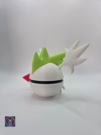 Character Design - 3D Printed Character Ball - Shaymin Sky Form - Unique Display Collectible.