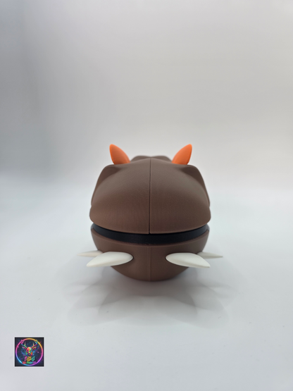 Character Design - 3D Printed Character Ball - Tyrunt  - Unique Display Collectible.