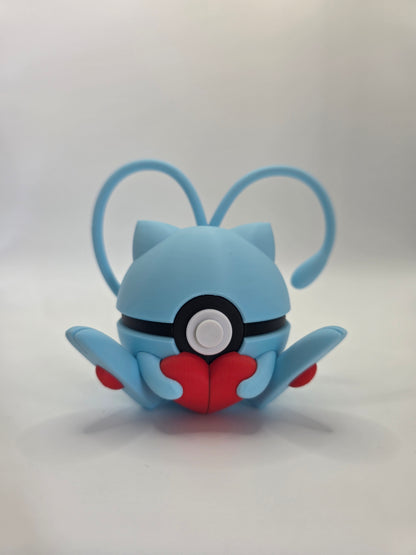 Character Design - 3D Printed Character Ball - Valentine Mew - Unique Display Collectible.
