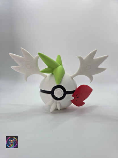 Character Design - 3D Printed Character Ball - Shaymin Sky Form - Unique Display Collectible.