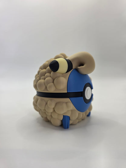 Character Design - 3D Printed Character Ball - Mareep - Unique Display Collectible.