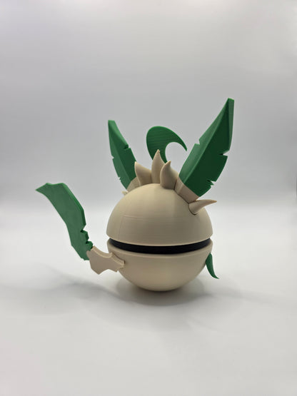 Character Design - 3D Printed Character Ball - Leafeon - Unique Display Collectible.