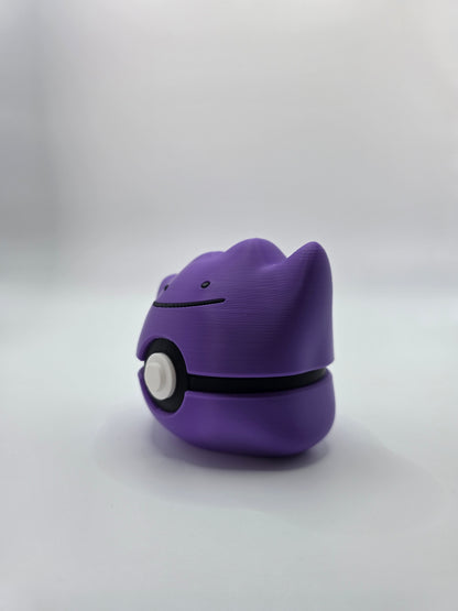 Character Design - 3D Printed Character Ball - Ditto With Face - Unique Display Collectible.