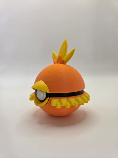 Character Design - 3D Printed Character Ball - Torchic - Unique Display Collectible.
