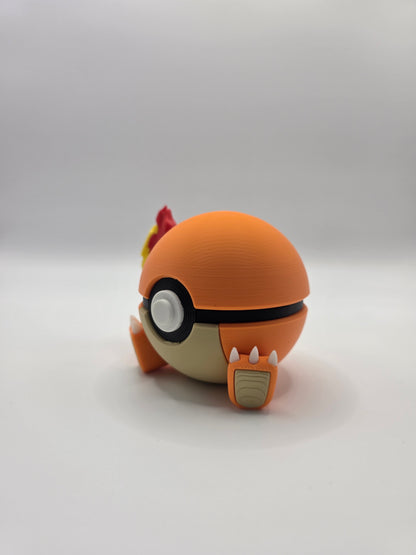 Character Design - 3D Printed Character Ball - Charmander - Unique Display Collectible.