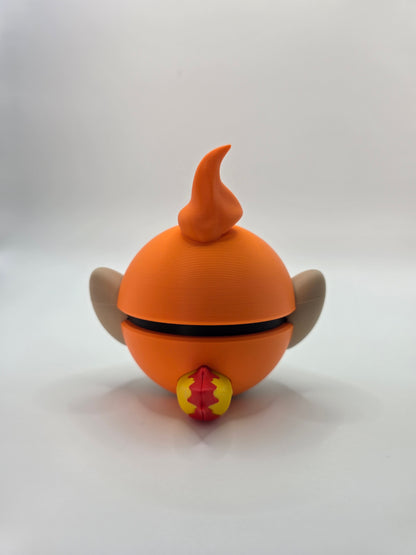 Character Design - 3D Printed Character Ball - Chimchar - Unique Display Collectible.