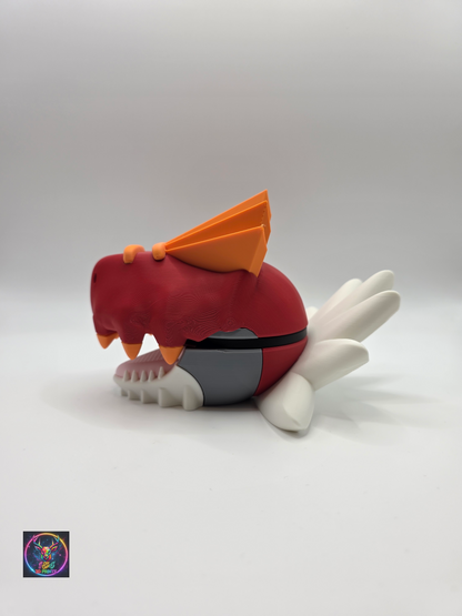 Character Design - 3D Printed Character Ball - Tyrantrum - Unique Display Collectible.