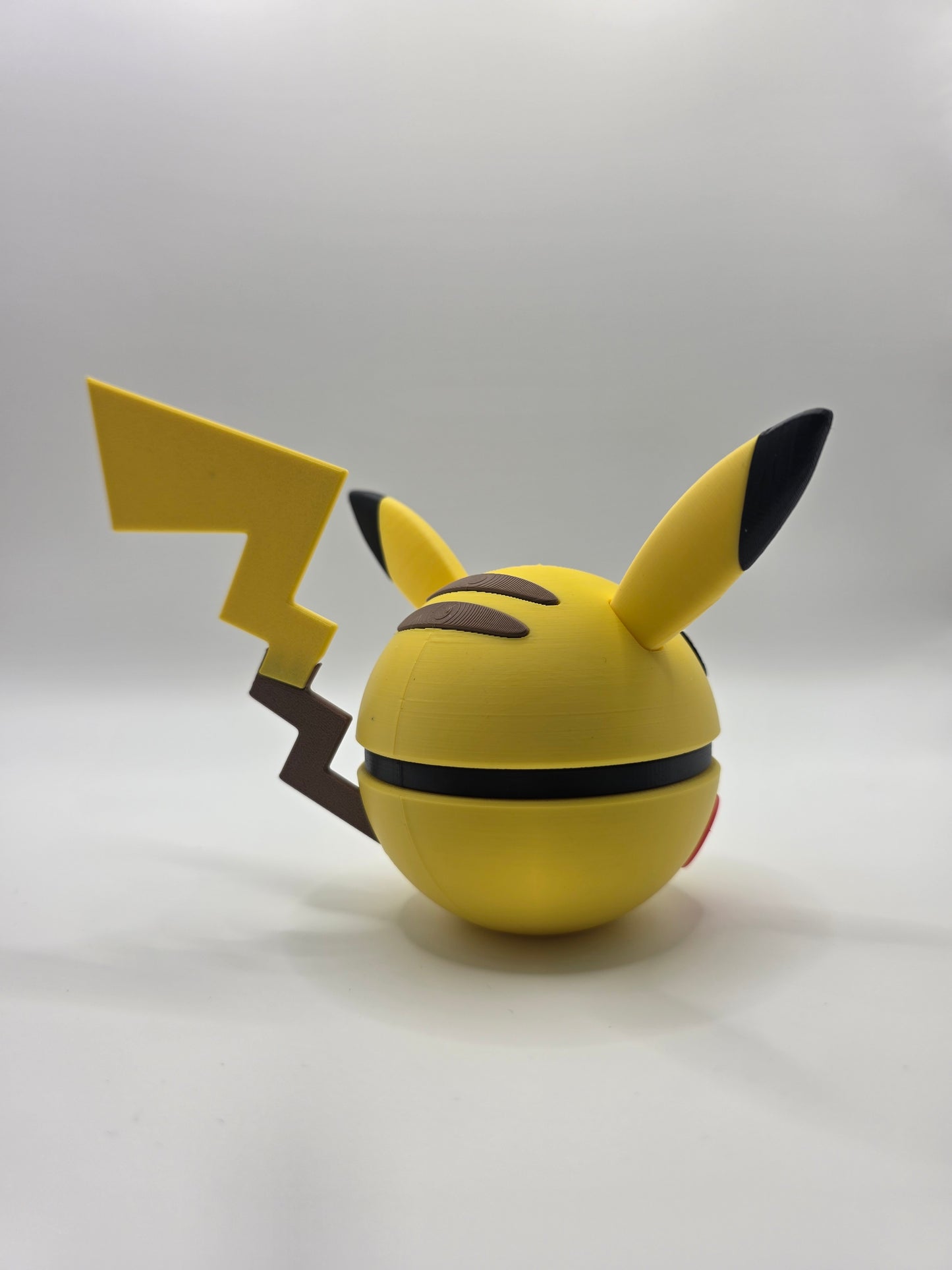 Character Design - 3D Printed Character Ball - Pikachu With Eyes - Unique Display Collectible.
