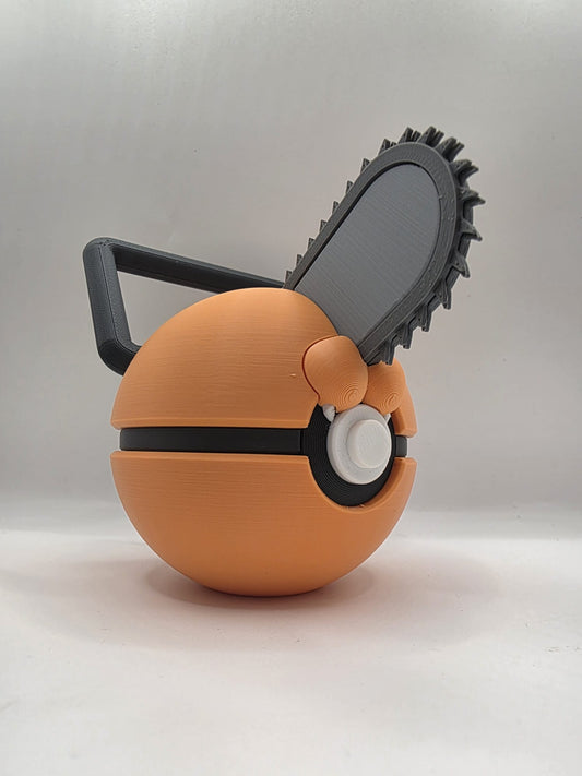 Anime Character Design - 3D Printed Pokeball - Pochita - Exclusive Display Collectible.