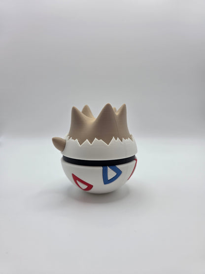 Character Design - 3D Printed Character Ball - Togepi - Unique Display Collectible.