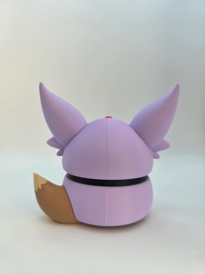 Character Design - 3D Printed Character Ball - Poncho Eevee Collection - Unique Display Collectible.