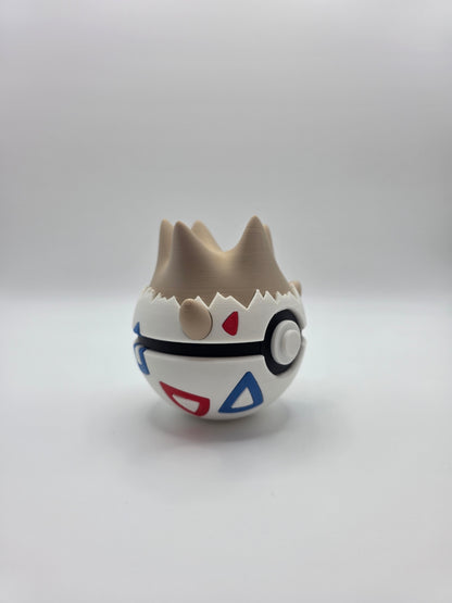 Character Design - 3D Printed Character Ball - Togepi - Unique Display Collectible.