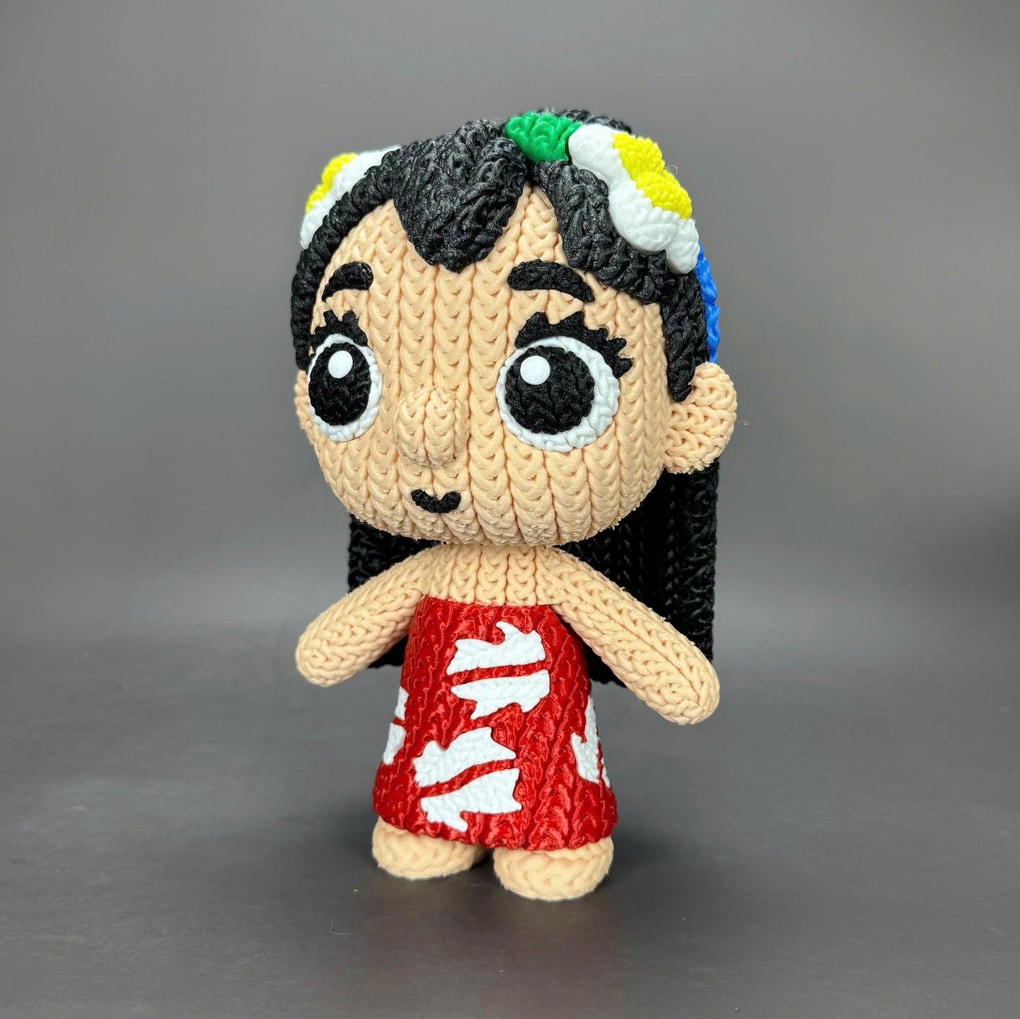 Knitted Design - 3D Printed Lilo & Stitch Inspired Character Figures - Unique Display Collectible