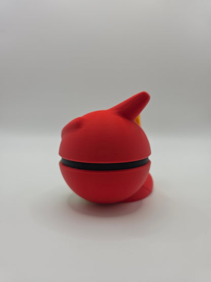 Character Design - 3D Printed Character Ball - Charmeleon - Unique Display Collectible.