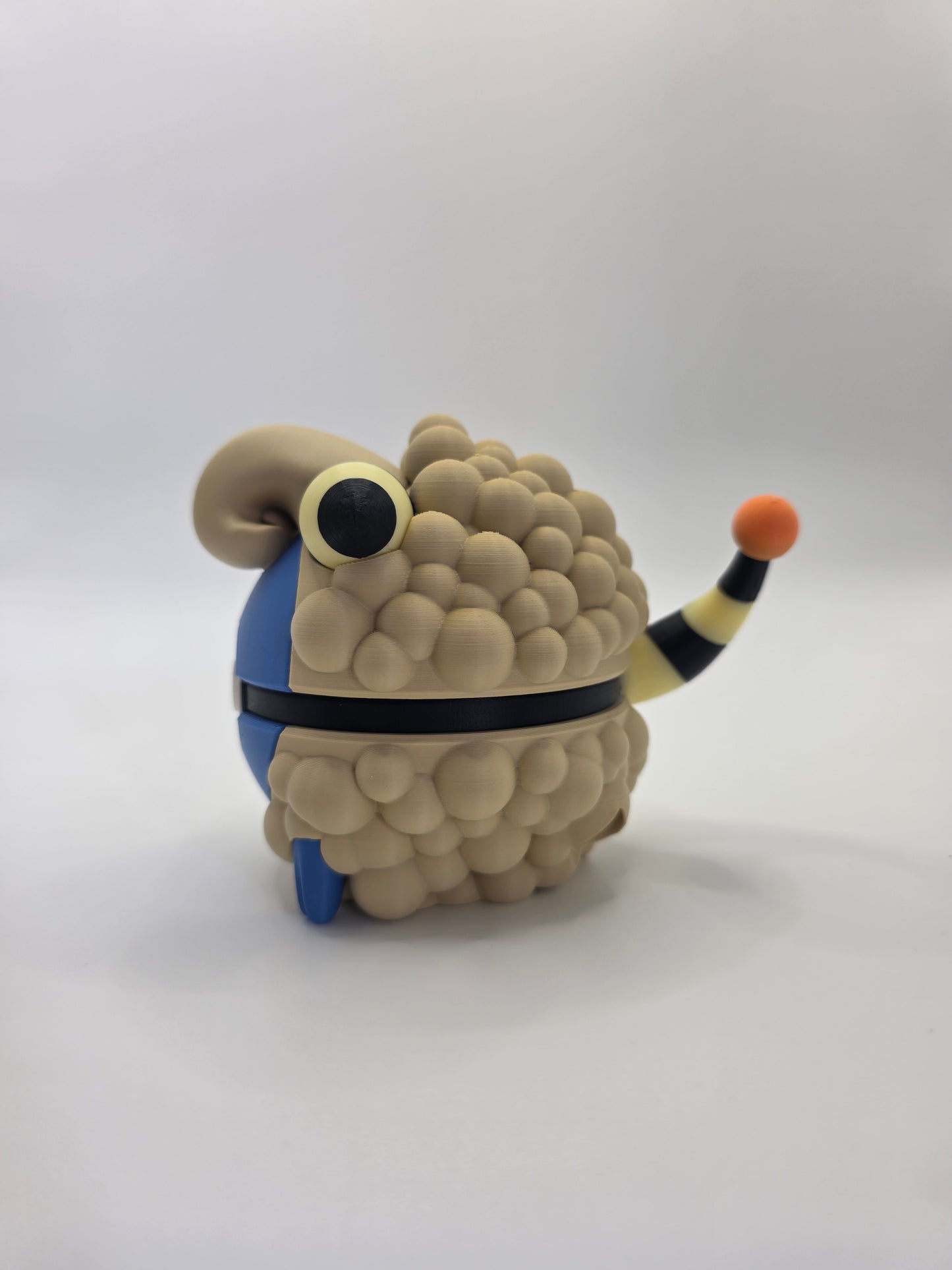 Character Design - 3D Printed Character Ball - Mareep - Unique Display Collectible.