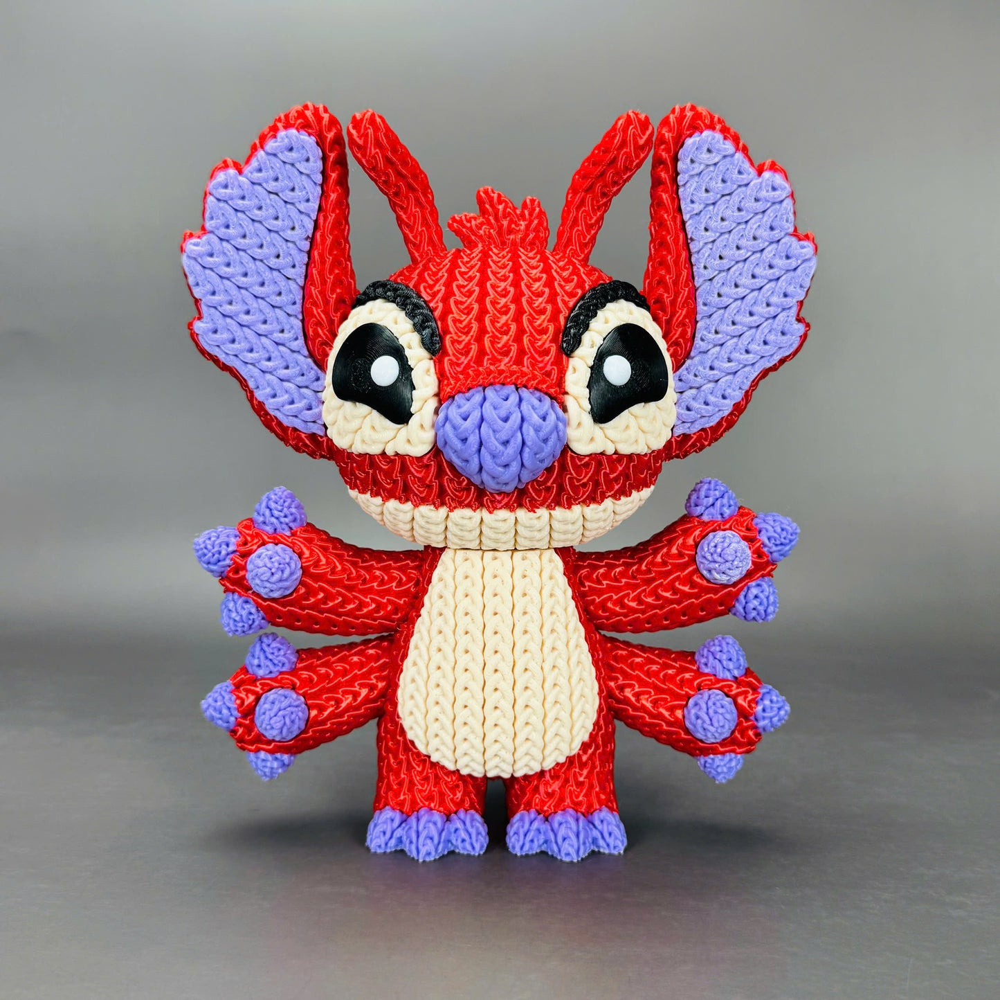 Knitted Design - 3D Printed Lilo & Stitch Inspired Character Figures - Unique Display Collectible