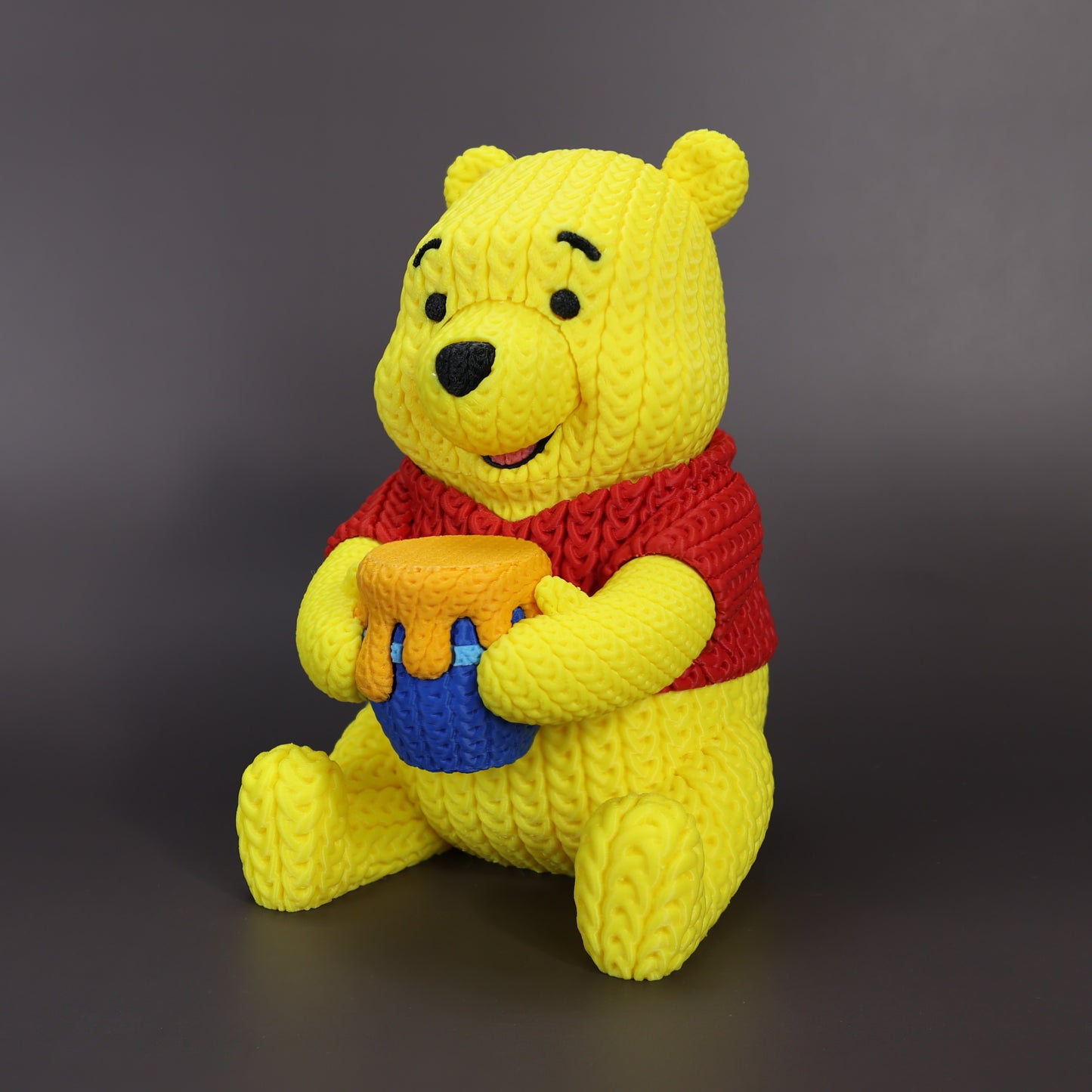 Knitted Design - 3D Printed Winnie The Pooh Inspired Character Figures - Unique Display Collectible
