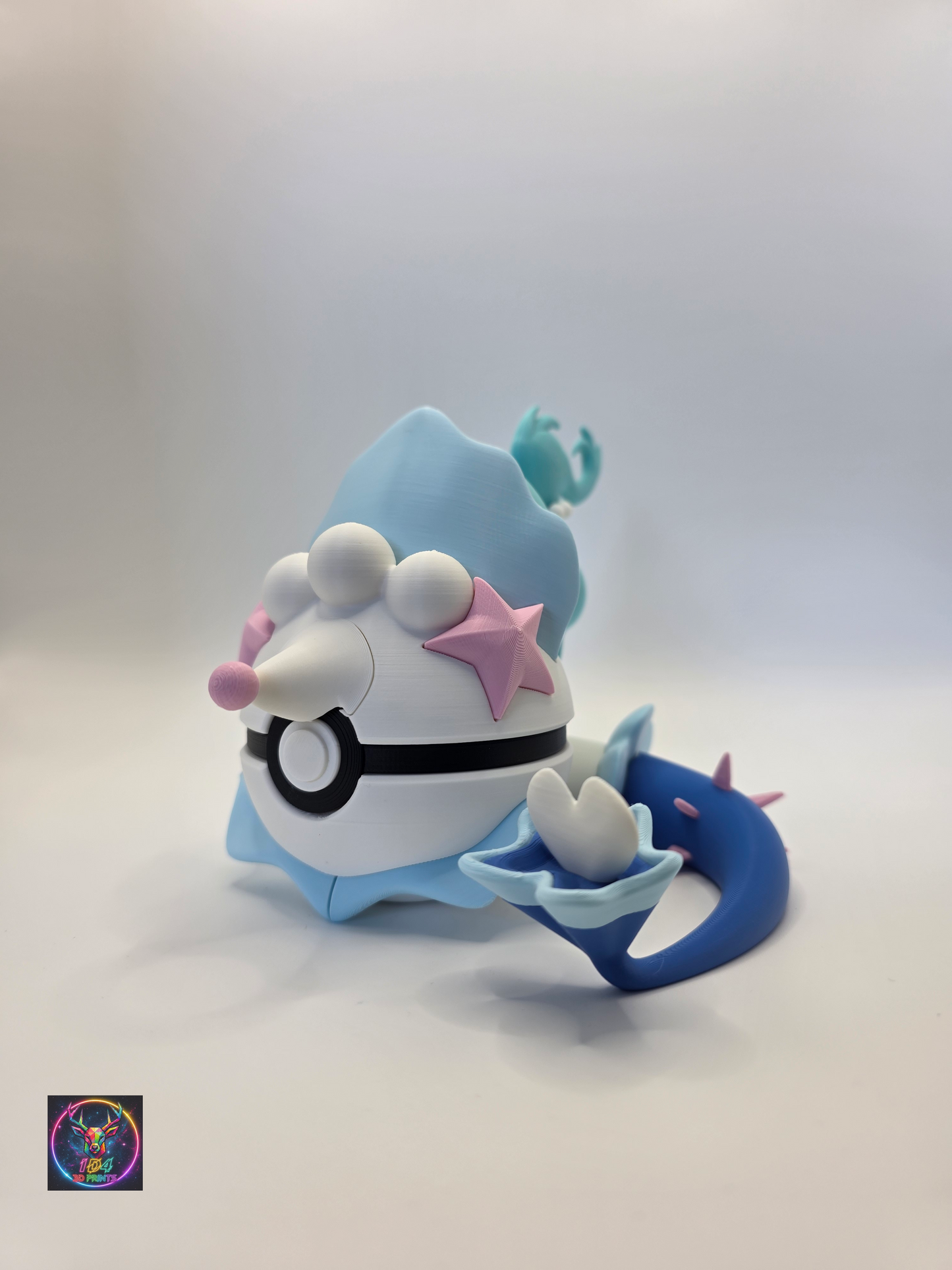 Character Design - 3D Printed Character Ball - Primarina - Unique Display Collectible.