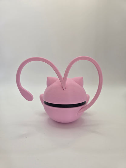 Character Design - 3D Printed Character Ball - Valentine Mew - Unique Display Collectible.