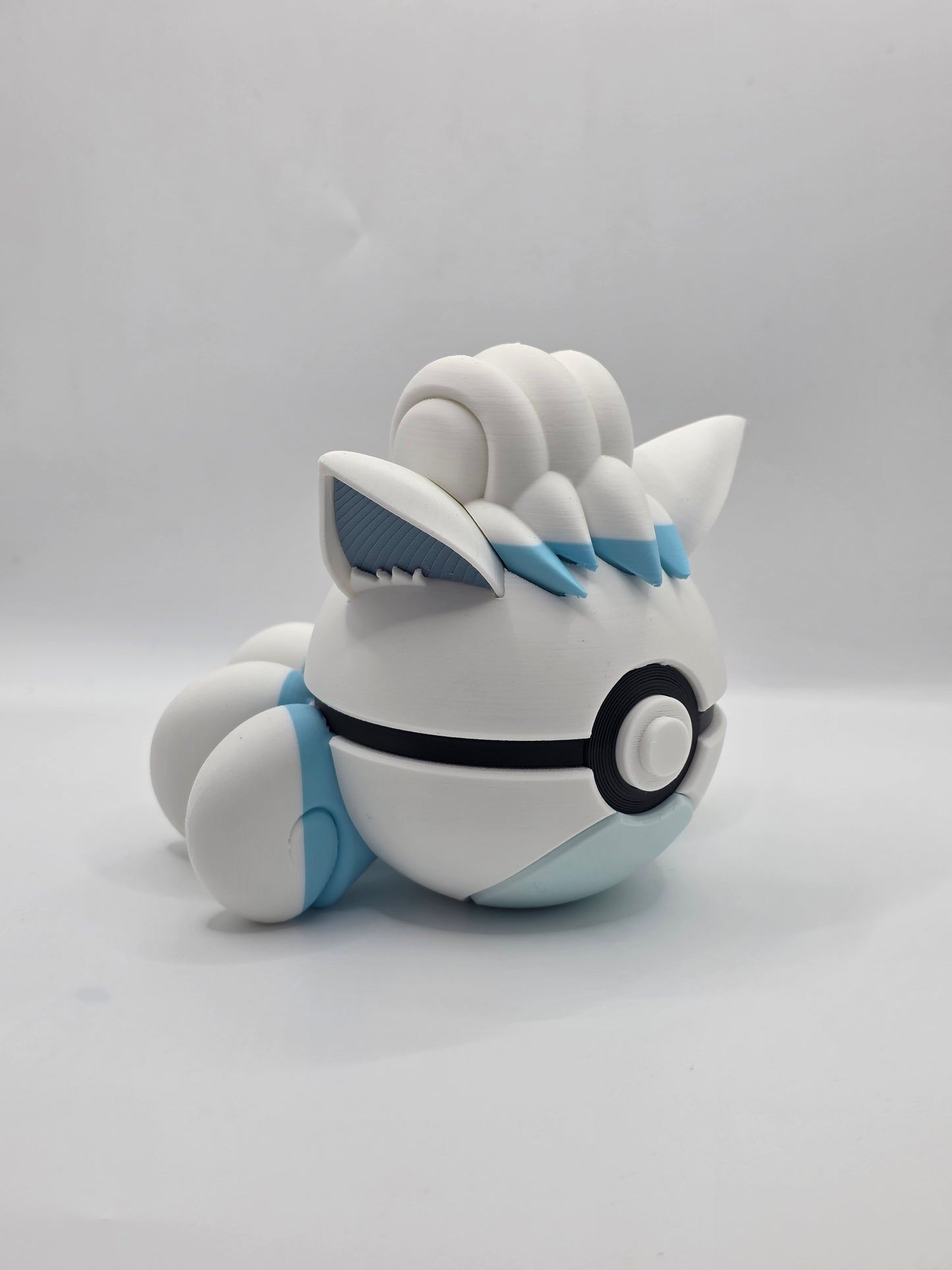 Character Design - 3D Printed Character Ball - Alolan Vulpix - Unique Display Collectible.