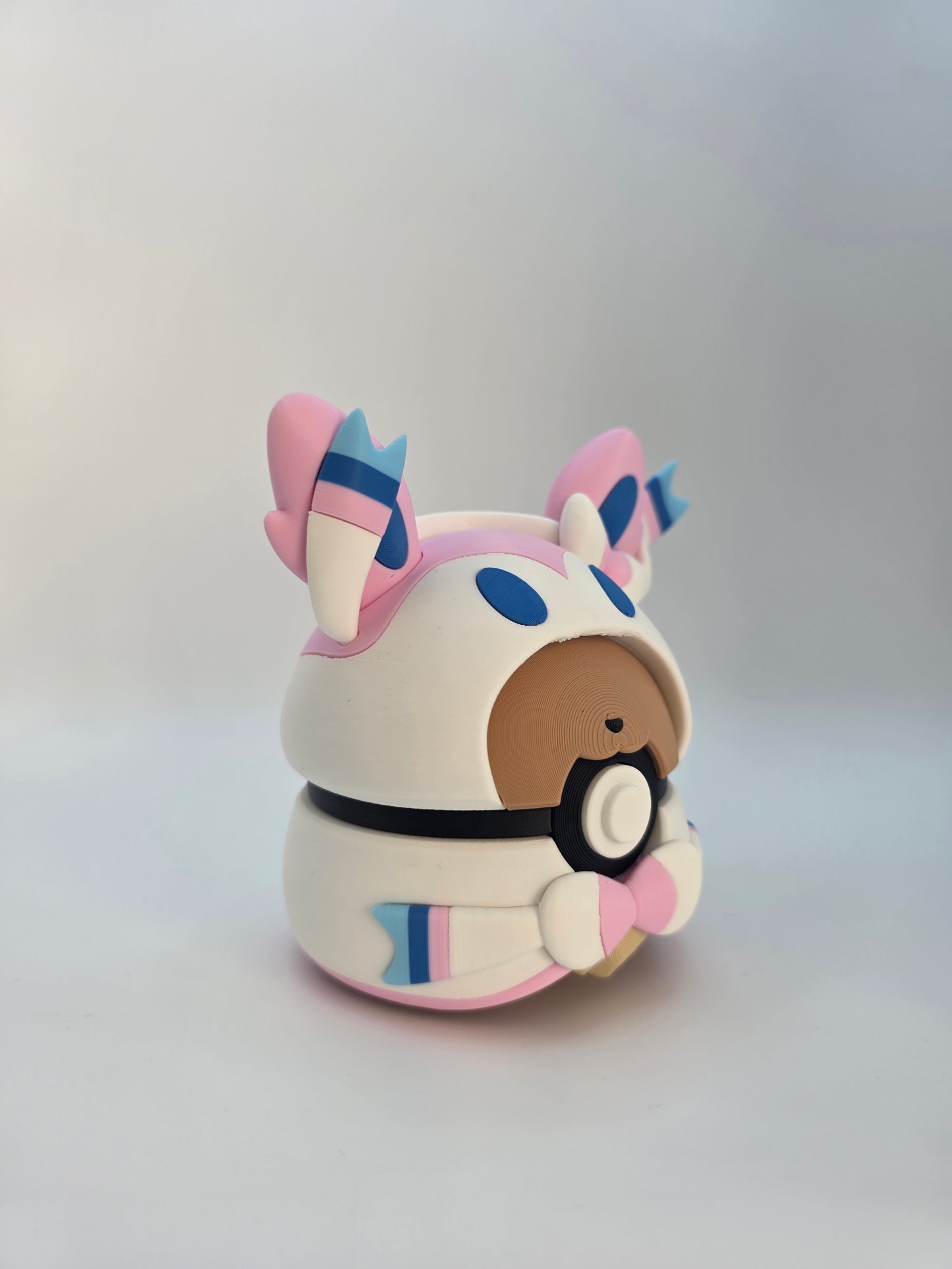 Character Design - 3D Printed Character Ball - Poncho Eevee Collection - Unique Display Collectible.