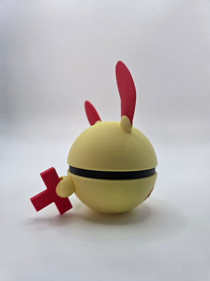 Character Design - 3D Printed Character Ball - Plusle - Unique Display Collectible.