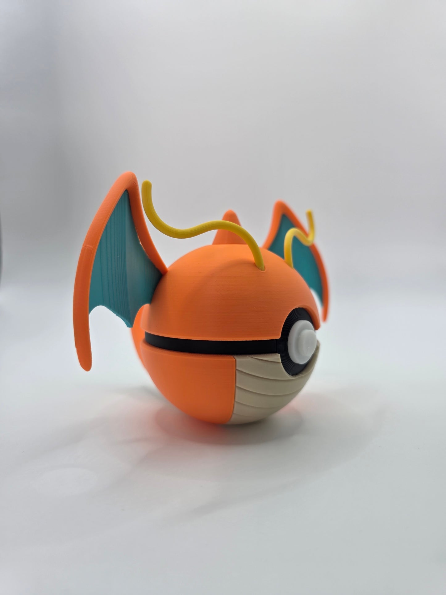 Character Design - 3D Printed Character Ball - Dragonite- Unique Display Collectible.