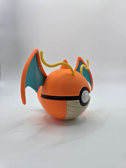 Character Design - 3D Printed Character Ball - Dragonite- Unique Display Collectible.