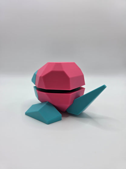 Character Design - 3D Printed Character Ball - Porygon - Unique Display Collectible.